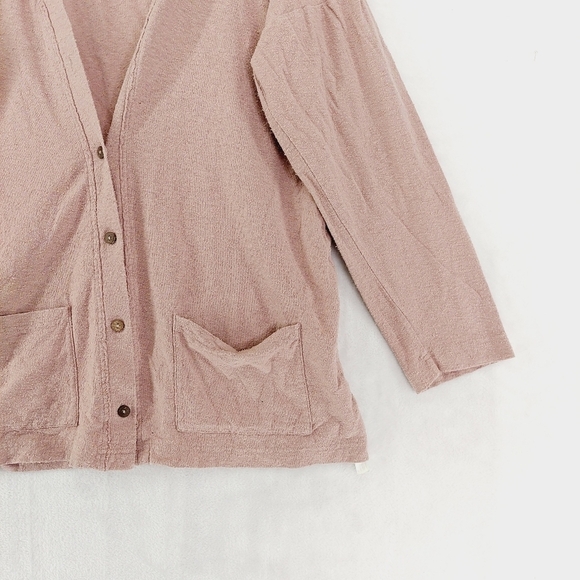 Free People Beach Button Front V Neck Pockets Casual Lagenlook Cardigan P7055 - Picture 3 of 7